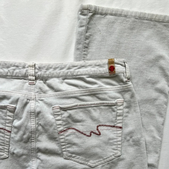 Y2K Blue Asphalt Cream Low Rise Corduroy Pants - Picture 2 of 7